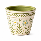 Hand-Painted Floral Meadow Ceramic Planter