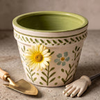 Hand-Painted Floral Meadow Ceramic Planter