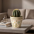 Hand-Painted Floral Meadow Ceramic Planter