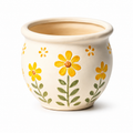 Hand-Painted Yellow Daisy Ceramic Planter