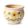 Hand-Painted Embossed Floral Ceramic Planter Bowl