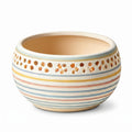 Pastel Striped Pierced Ceramic Planter Bowl