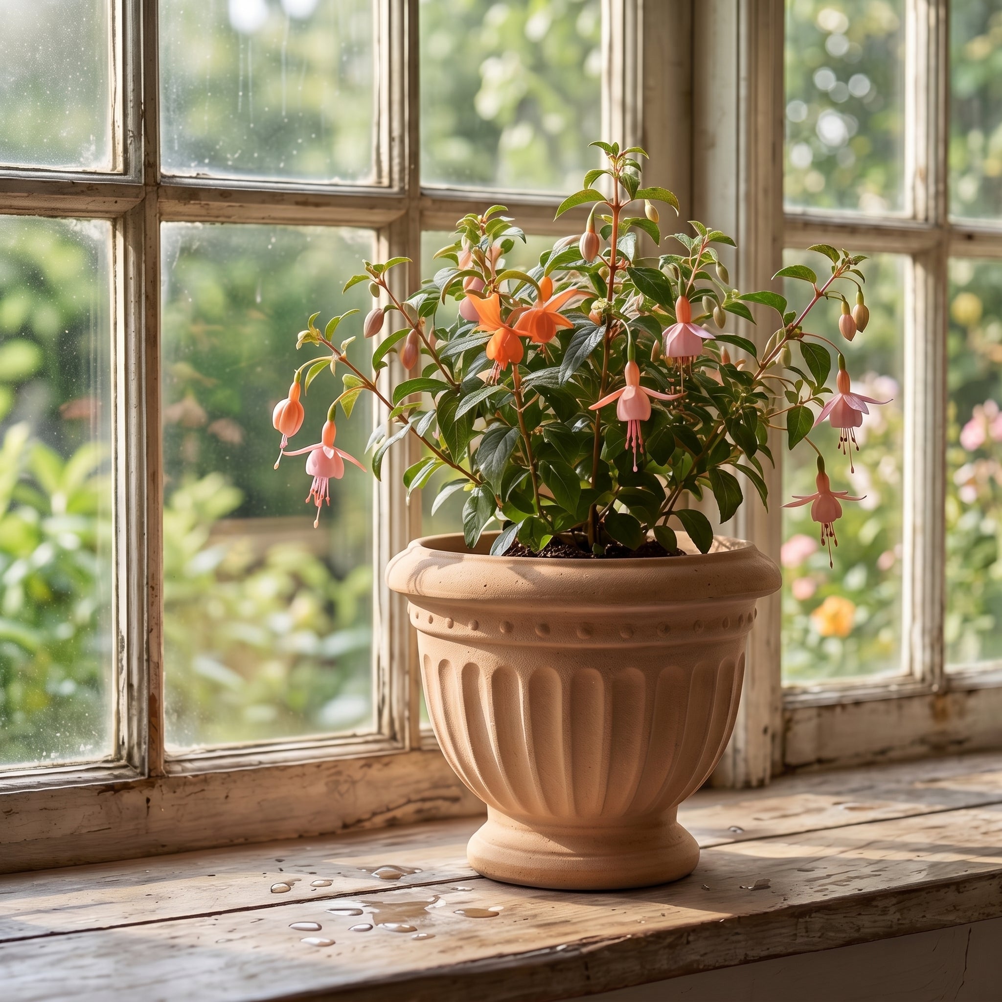 Classic Fluted Terracotta Pedestal Urn Planter