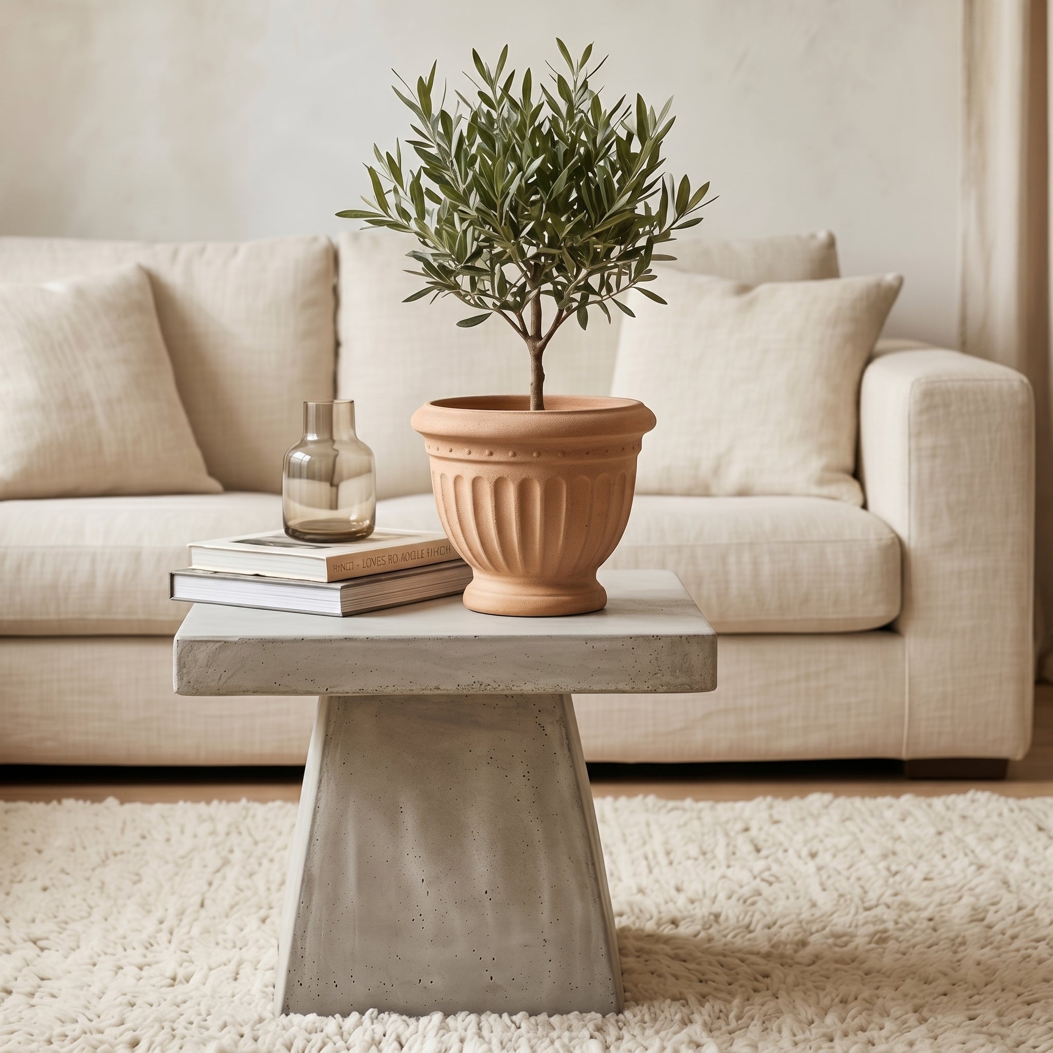 Classic Fluted Terracotta Pedestal Urn Planter